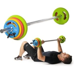 Lange Halterset 16 kg met Gewichten voor Krachttraining en Fitness