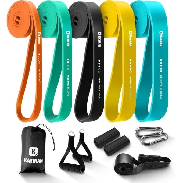 Lange Weerstandsband Set met Deuranker en Draagtas voor Krachttraining en Yoga