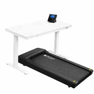 LifeSpan TR5000 Power Loopband met glazen sta-bureau en smart console SC130 (Wit)