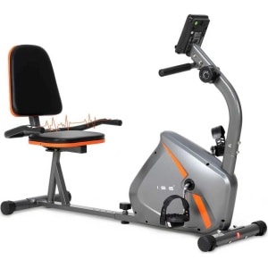 Ligfiets Hometrainer met Hartslagmeter - Verstelbaar & Stil Fitnessapparaat