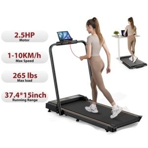 Loopband - Elektrisch - Walkingpad - Band - Joggen - Wandelen - Onder-bureau - Compact Fitnessapparaat - Max Snelheid 1-10 km/u - 2-in-1 - 15.75 x 35.43 Inch - voor Thuis - Kantoor - Zwart