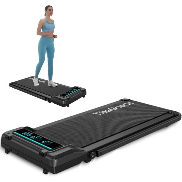 Loopband voor thuis met helling tot 6%, 3 niveaus, max. 6 km/u, 125 x 55 cm, geschikt tot 100 kg