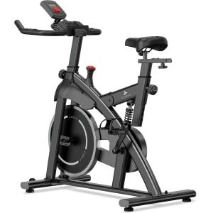 Lugia Hometrainer Pro - Fitnessfiets voor Lange Gebruikers - Premium Vering & Demping - Extra Soepel & Stil - Verstelbaar Zadel - 0-100% Weerstand
