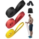 MOXTOYU 3 stuks weerstandsbanden, gymnastiekbanden, weerstand voor oefening, krachttraining, met deuranker en draagtas, gemakkelijk mee te nemen, pull-up-banden, yoga, stretch, versteviging,
