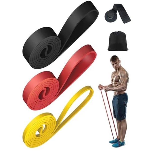 MOXTOYU 3 stuks weerstandsbanden, gymnastiekbanden, weerstand voor oefening, krachttraining, met deuranker en draagtas, gemakkelijk mee te nemen, pull-up-banden, yoga, stretch, versteviging,