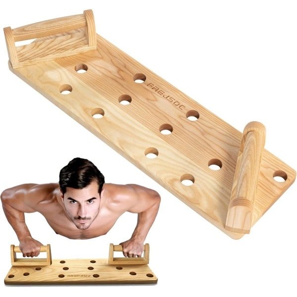 Massief Houten Push-up Standaard 10-in-1 Draagbare Krachttraining Fitnessaccessoire