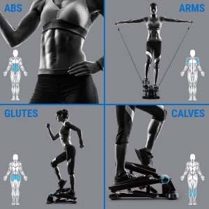 Mini Stepper met Weerstandsbanden en LCD-Display - Cardio & Krachttraining