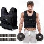 Monstervest 1-20 kg Gewichtsvest voor Krachttraining en Gewichtsverlies met Uitneembare Gewichten - Zwart gewichtsvest