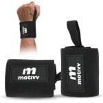 Motivv Wrist Wraps voor Fitness & Crossfit - Polsbanden voor Krachttraining - Fitness Wrap - Polsbrace - 2 stuks - Zwart