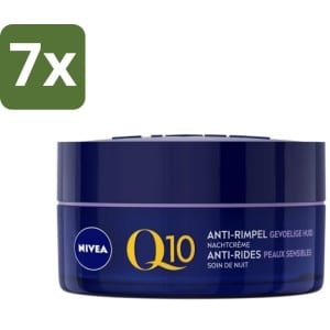 NIVEA - Nachtcrème - Q10 POWER Anti-Rimpel Gevoelig - Voor gevoelige huid - Met Q10, Creatine & Zoethoutextract - 50 ml - Bulkverpakking - 7 stuks
