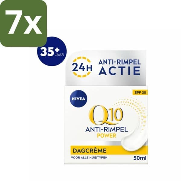 NIVEA - Q10 POWER Dagcrème - Anti-Rimpel Crème - SPF 30 - Voor alle huidtypen - Met Q10 & Creatine - Collageenversterker - 50 ml - Bulkverpakking - 7 stuks