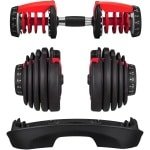 NaevaMi Verstelbare Dumbells - Dumbbells - Gewichten Halterset - Fitness Sport Set - Conditie en/of Krachttraining - Stalen Halters - Thuis Trainen - Met QuickLock-Systeem - 2.5 KG t/m 24 KG - Zwart/Rood