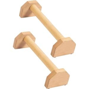 Opdrukstandaard - Gemaakt van eikenhout - Antislip ontwerp - Draagbare parallelle stang - Geschikt voor krachttraining en opdrukoefeningen thuis - Biedt stabiele ondersteuning tijdens trainingen.