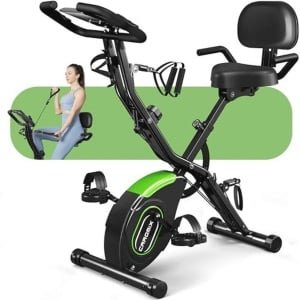 Opvouwbare hometrainer 4-in-1 - Magnetische Weerstand, 16 Niveaus, Staande Fiets voor Binnen Workout - Capaciteit tot 350 lbs