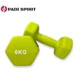 Padisport - Dumbell Neopreen - Groen - 6 Kg - Krachttraining - - Gewichten - Dumbells - Halters - Gewichtjes 6 Kg - Gewichten 6 Kg