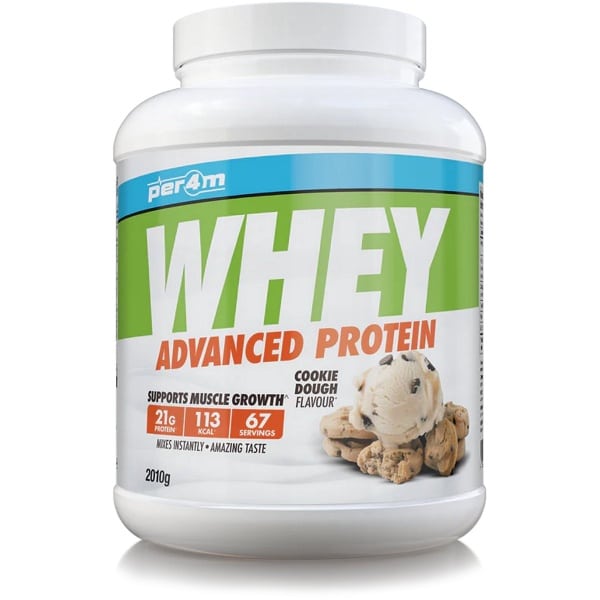 Per4m - Advanced Whey Protein - Cookie Dough - Proteine poeder - Eiwit shake - Eiwitpoeder - 2.01kg - Whey Protein - Eiwitshakes - Whey Proteine - Protein - Proteine - Proteine Shake - Shake - Fitness - Krachttraining - Gym