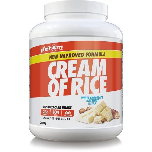 Per4m - Cream of Rice - 2kg - White Chocolate Hazelnut - Weight Gainer - Mass Gainer - COR - Cream of rice - Rijstmeel - Shake - Fitness - Krachttraining - Gym