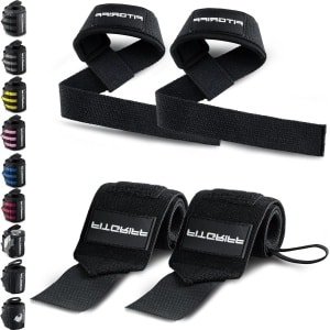 Polsbandages trekhulpen voor krachttraining fitness bodybuilding gewichtheffen - set van 2 - mannen vrouwen