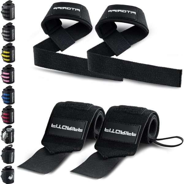 Polsbandages trekhulpen voor krachttraining fitness bodybuilding gewichtheffen - set van 2 - mannen vrouwen