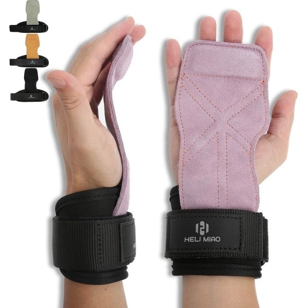 Power Lifting Straps Krachttraining, Fast Grip Lederen Lifting Strap Polsbrace voor Bodybuilding Fitness Crossfit Krachttraining Powerlifting - Lifting Straps voor Dames en Heren, Zwart