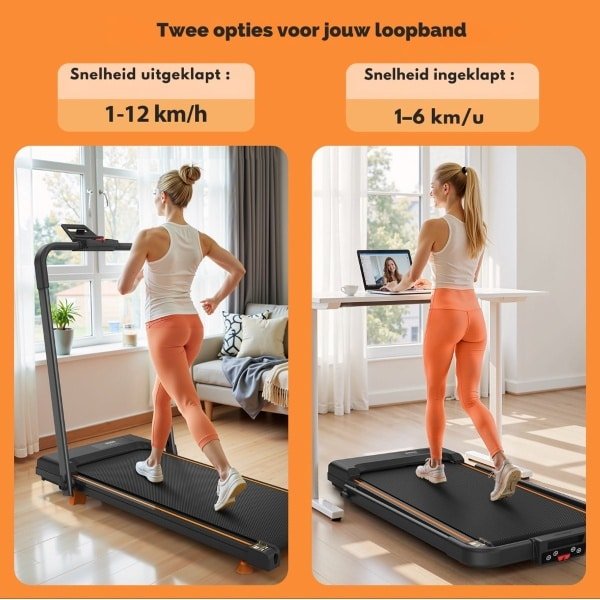 PrimeNest Loopband inklapbaar - Met Helling - Voor thuis & kantoor - LED display