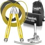 Pro Speed Springtouw - Volwassen Fitness - Mannen Vrouwen - Gewogen Springtouw 3m - Verstelbare Zelfborgende - Aluminium Boksen - Gym MMA - Crossfit Workout - Vetverlies - Reserve Kabel Gewichten