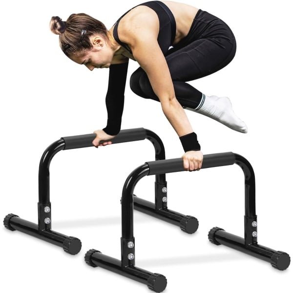 Push Up Bar en Dip Bar voor Thuisgym - Stalen Parallettes met Schuim Handvatten - Effectieve Krachttraining en Calisthenics