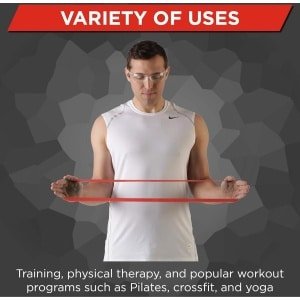 Resistance Band Loop training voor lagere lichaam - pilates, crossfit, yoga - 455 cm rood medium niveau beginners