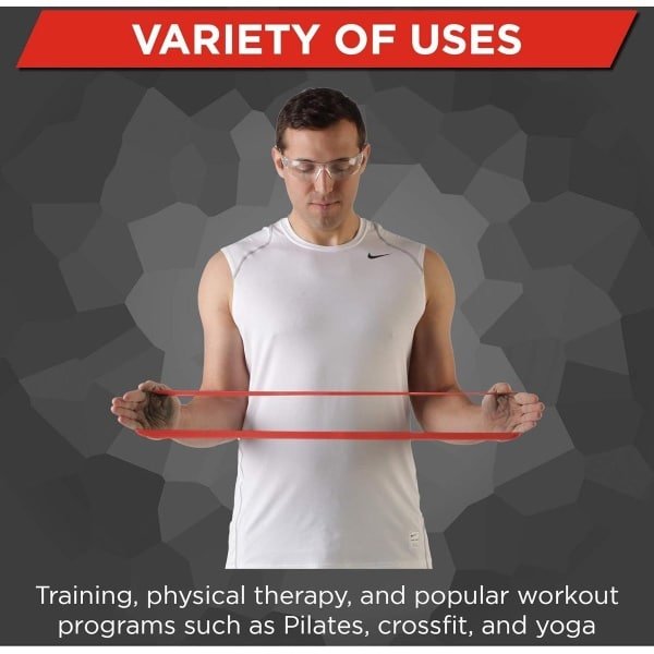 Resistance Band Loop training voor lagere lichaam - pilates, crossfit, yoga - 455 cm rood medium niveau beginners