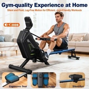 Roeitrainer - Roeimachine - Roeiapparaat - Fitnessapparaat - Full Body Trainer - Magnetische Weerstand 16 Niveaus - Inklapbaar Met 160 kg Belastbaarheid
