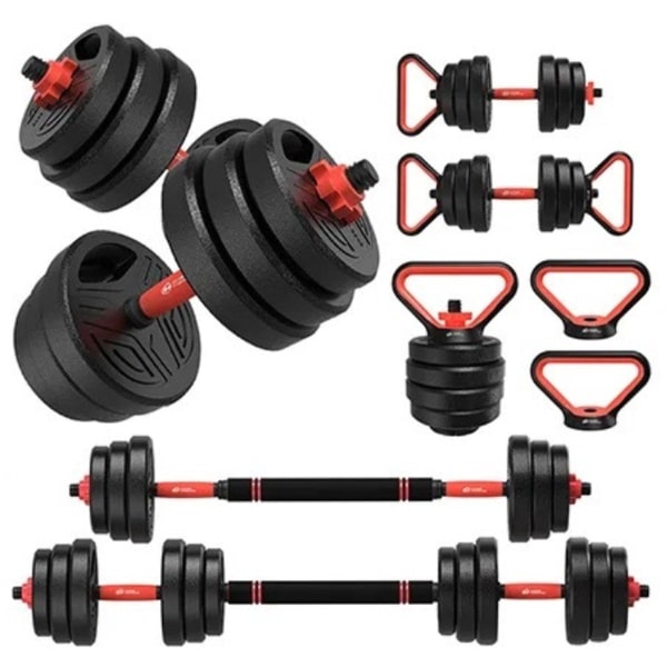 Sensova 3-in-1 Barbell Set 20kg - Verstelbare Dumbbells & Halterstang met Gewichten - Complete Fitness & Krachttraining Set voor Home Gym - Barbell met Gewichten voor Armen, Borst, Rug en Full-Body Workouts