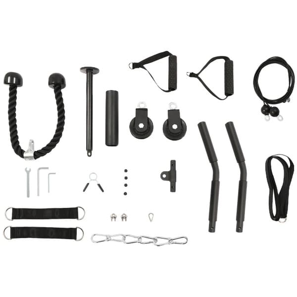 Sensova Kabel Fitness Katrolsysteem voor Home Gym - Modern Gym Equipment met Lat Pull, Triceps & Arm Training - Verstelbaar Kabelstation voor Krachttraining, Gym Accessoires en Full-Body Workouts - 120 kg Belastbaar