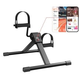 Sensova Stoelfiets - Stille Mini Hometrainer - Pedaltrainer met App-Caloriemonitor - Deskbike voor Onder Bureau - Compacte Fiets voor Revalidatie, Senioren, Armen & Benen - LCD Display