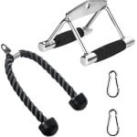 Set Kabel Fitness Accessoires: Dubbele D-Handvat en Triceps Touw voor Krachttraining