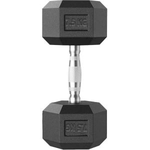 Set Rubberen Halters 2x 7.5kg voor Krachttraining en Fitness