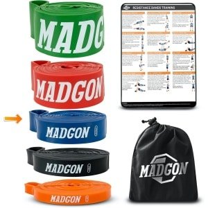 Set Weerstandsbanden Fitness Elastiek in 5 Sterktes voor Krachttraining & Full Body Workouts