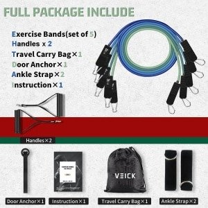 Set Weerstandsbanden met Handvatten voor Krachttraining en Fitness - Oefenbanden voor Thuistraining