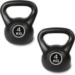 Set van 2 Kettlebells 4kg Zwart - Ideaal voor Krachttraining en Fitness Oefeningen