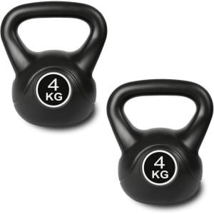 Set van 2 Kettlebells 4kg Zwart - Ideaal voor Krachttraining en Fitness Oefeningen