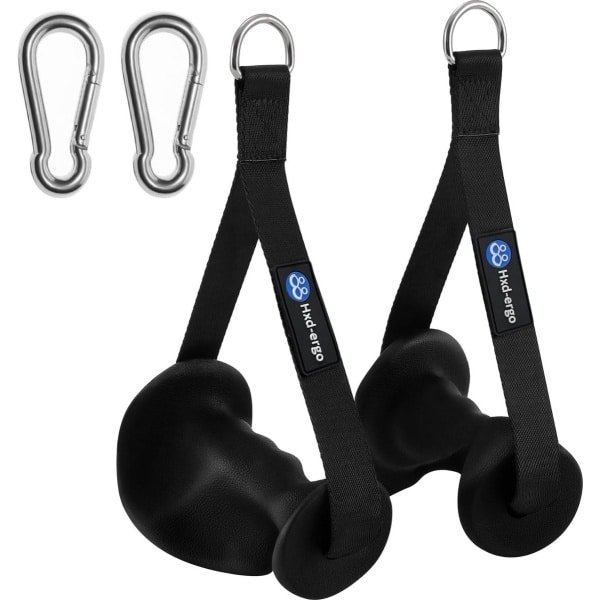 Set van 2 handgrepen met één hand, ergonomische kabeltrekhandgrepen voor weerstandsbanden, homegym, katrol, fitness, krachttraining, fitnesshandgrepen, lattrekhandgreep met zware D-ring