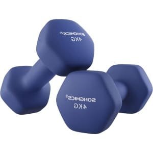 Set van 2 korte hexagon halters met neopreen coating voor krachttraining thuis