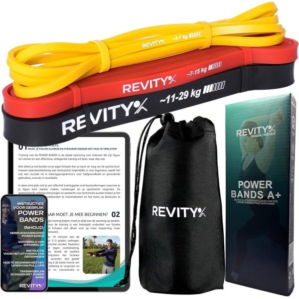 Set van 3 Weerstandsbanden voor Krachttraining - Inclusief Deuranker en Trainingshandleiding