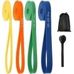 Set van 4 Weerstandsbanden voor Fitness, Krachttraining en Yoga - Inclusief Deuranker en Draagtas