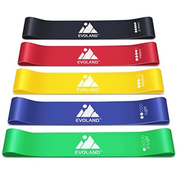 Set van 5 Weerstandsbanden voor Krachttraining en Fitnessoefeningen