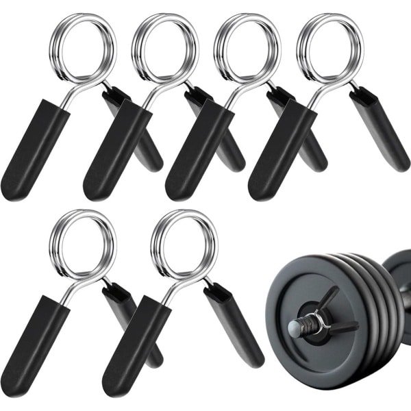 Set van 6 Universele Veerclips voor Halters 25mm - Krachttraining Accessoires
