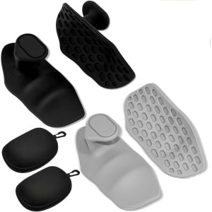 Silicone Grip Pads - 2-Piece - Grey & Black - 2 Hard Case Cases - Non-slip Handguards tegen Calluses & Blisters - Accessoire voor CrossFit, Pull-Up, Krachttraining & Fitness