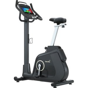 Skandika Cykling P14 Ergometer Hometrainer - Hometrainer - Hometrainer met touchscreen, multimedia Android computer, tot 150 kg, tot 205 cm, speakers, Bluetooth, app-verbinding, Kinomap - Fitnessfiets voor thuis - 105 x 51 x 147cm (L x B x H) - zwart