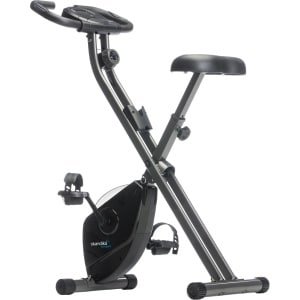 Skandika Foldaway X-1000 Hometrainer Fiets - Hometrainers - Fitnessbike - Hometrainer fiets inklapbaar - Fitness fiets opvouwbaar met handpulssensoren, 8-staps magnetische weerstand, LCD display, 130 kg max. Gebruikersgewicht - zwart/oranje