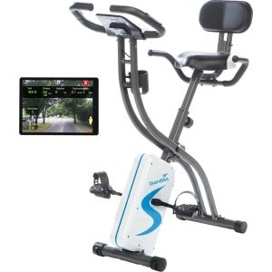 Skandika Foldaway X-2000 Hometrainer Fiets - Hometrainers - Fitnessbike - Hometrainer fiets inklapbaar - X-Bike F-Bike Fitness fiets opvouwbaar met handpulssensoren, LCD display, 130 kg max. Gebruikersgewicht - wit