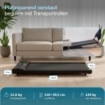 Skandika Walking Pad Nordik K6 - loopband voor thuis, 6 km/u, 110 × 39,5 cm loopvlak, led-display, afstandsbediening, Kinomap App-compatibel, fitnessapparaat voor conditietraining, kantoor